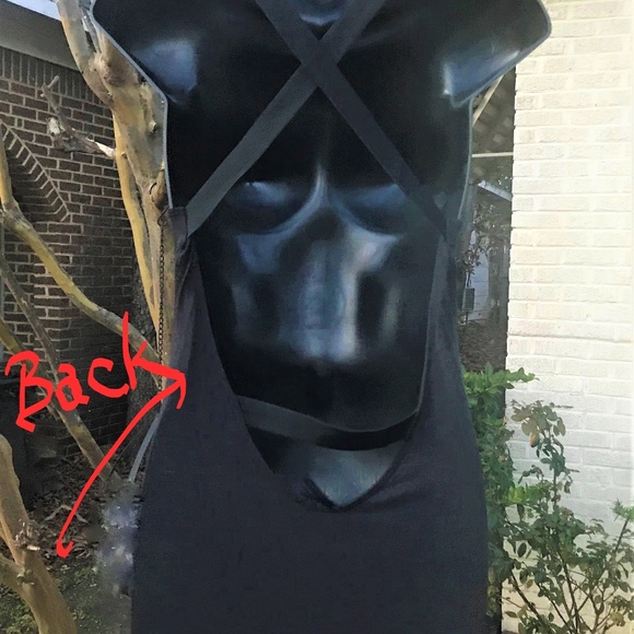 VENUS Long Black Dress with Criss Cross Back - L - Picture 5 of 8